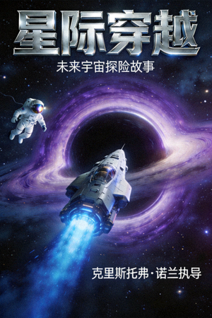 科幻电影《星际穿越》海报 - 未来宇宙探险故事